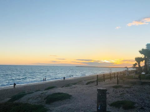 Beach, Sea view, Sunset