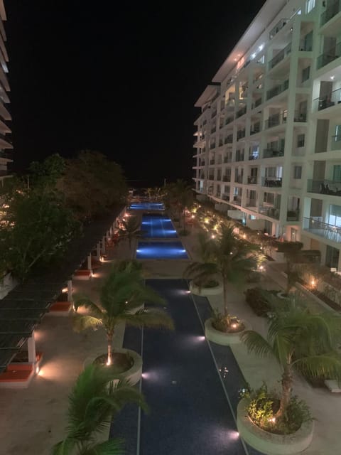 Night, View (from property/room), Pool view, Swimming pool, Swimming pool