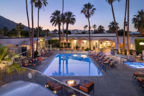 Property building, Pool view, Swimming pool, Sunset