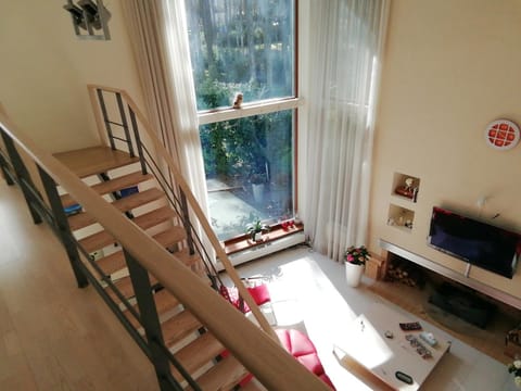 Living room, Seating area, Garden view