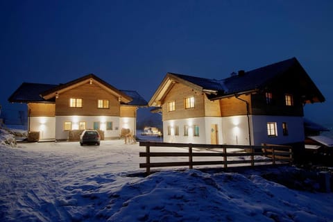 Property building, Night, Winter