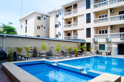 Property building, Pool view, Swimming pool