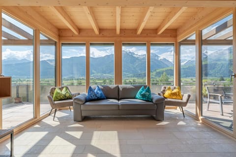 Living room, Seating area, Mountain view