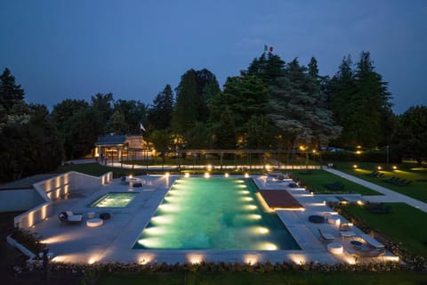 Night, Pool view, Swimming pool