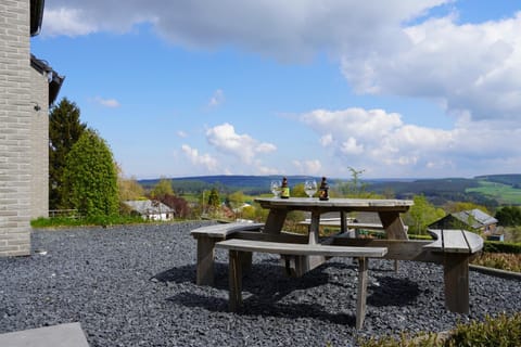 Patio, Natural landscape, Dining area, Mountain view