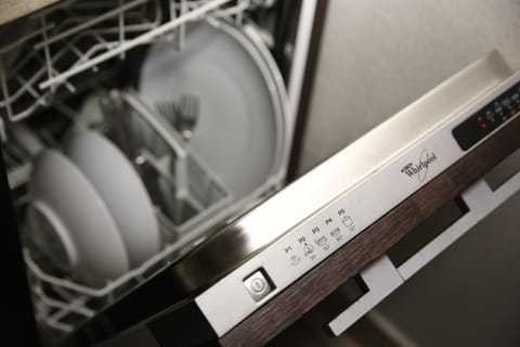 Kitchen or kitchenette, dishwasher