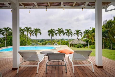 Patio, Pool view, sunbed