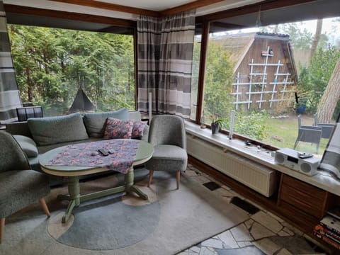 Living room, Seating area, Garden view