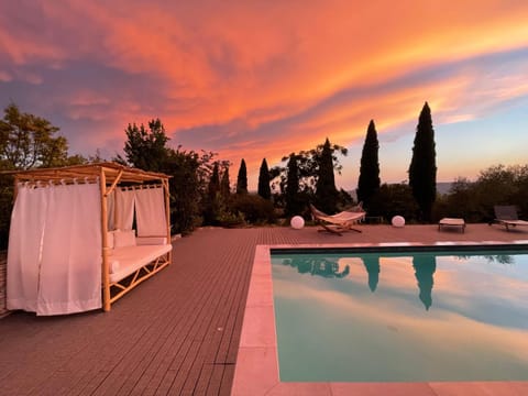 Pool view, Sunset