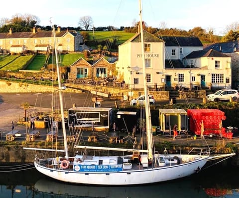 Stunning Yacht Sea Lion in Charlestown Harbour, Cornwall Docked boat in Saint Austell
