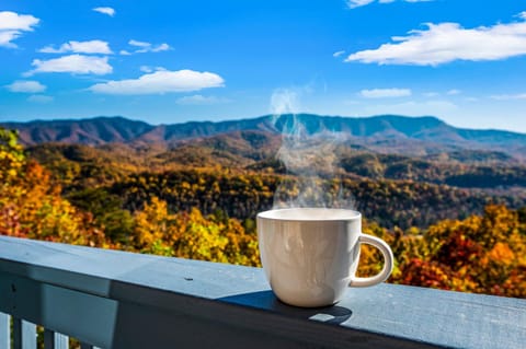 Barenberg Cabin - Secluded Unobstructed Panoramic Smoky Mountains View with Two Master Suites, Loft Game Room, and Hot Tub House in Pittman Center