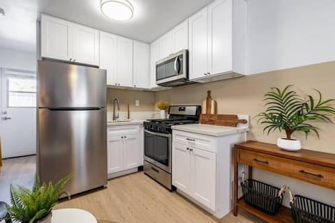 Kitchen or kitchenette, oven, stove