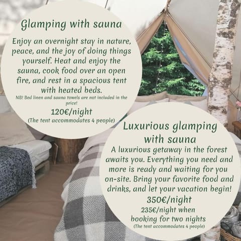 Kuusehaldja Glamping Luxury tent in Harju County, Estonia