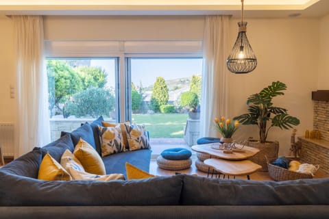 Living room, Seating area, Garden view