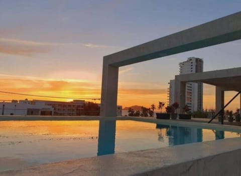 Swimming pool, Sunset