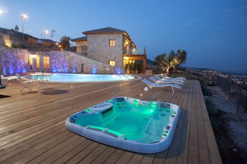 Property building, Night, Hot Tub, Swimming pool