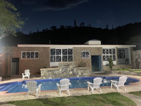 Patio, Night, Pool view, Swimming pool