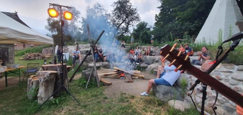 People, BBQ facilities, Garden, group of guests