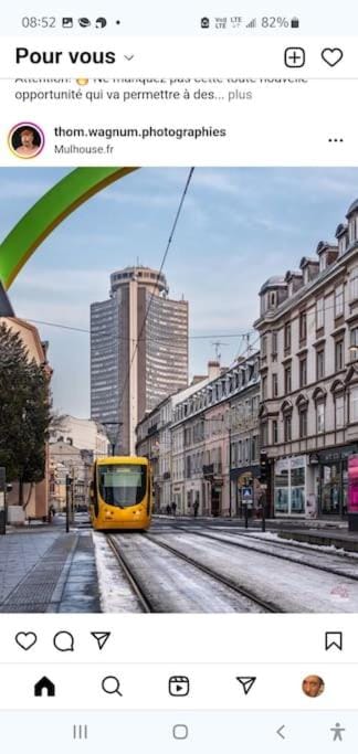 Charmant studio avec parking fermé proximité autoroute et tram C Châtaignier Appartement in Mulhouse