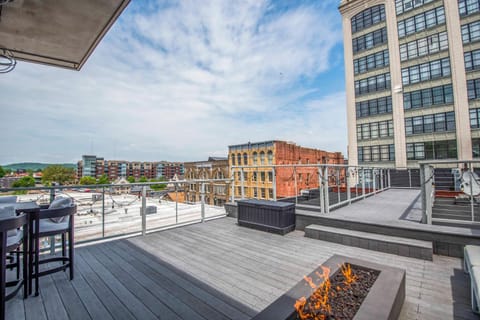Largest Rooftop w Firepit - Vaulted LUXE Penthouse Condo in Knoxville