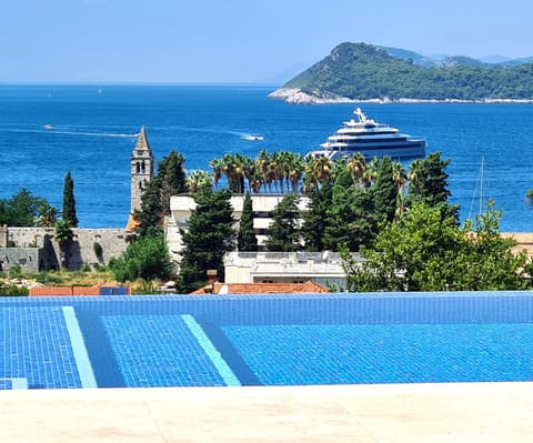 Magnificent new Villa Tofta on Lopud, Croatia. Sea views from the infinity pool Villa in Lopud