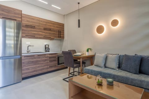 Kitchen or kitchenette, Living room, Seating area