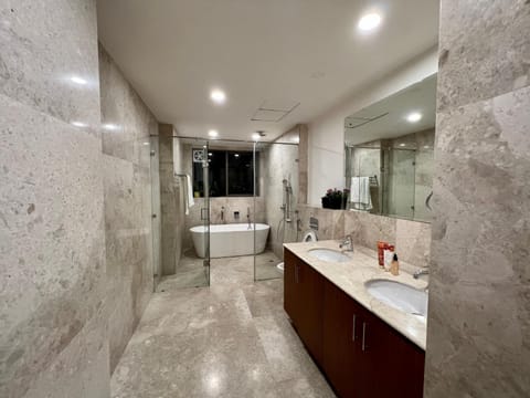 Luxury master bedroom with bathtub n private entry Condo in New Delhi