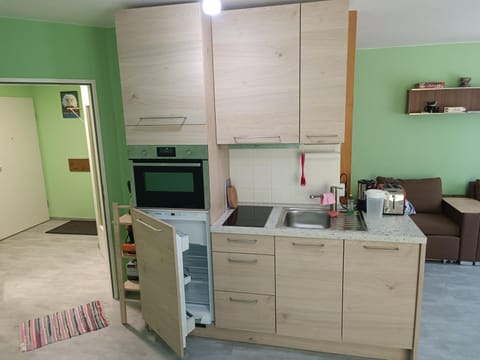 Kitchen or kitchenette, minibar, stove, toaster