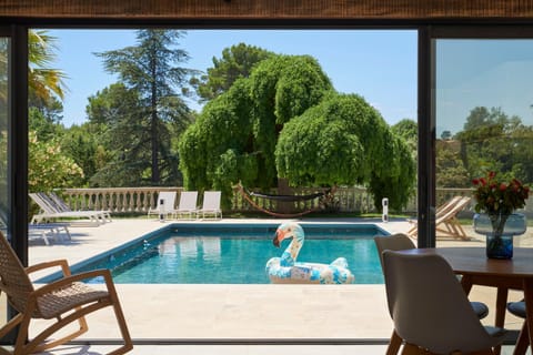 Living room, Pool view, Swimming pool