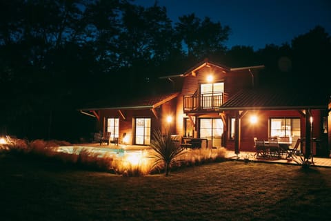 Property building, Night, Garden, Garden view