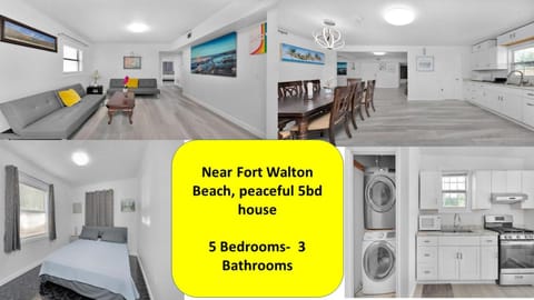 Near Fort Walton Beach, peaceful 5 bedrooms house Casa in Fort Walton Beach