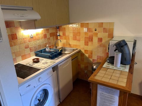 Kitchen or kitchenette, minibar, washing machine