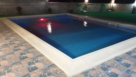 Night, Pool view, Swimming pool