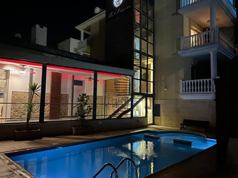 Property building, Night, Pool view