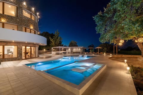 Night, Pool view, Swimming pool