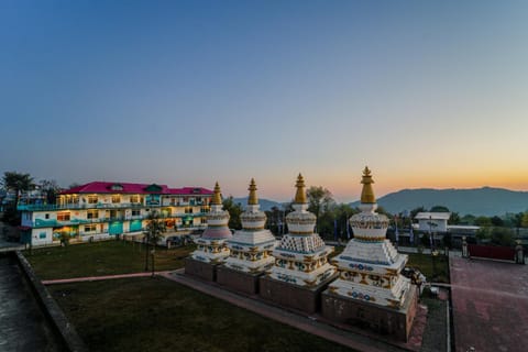 Property building, Nearby landmark, Natural landscape, Mountain view, Sunset