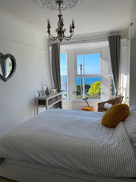 Bed, Natural landscape, Bedroom, Sea view