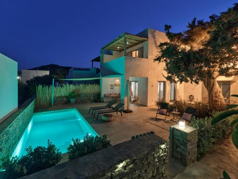 Night, Garden, Swimming pool