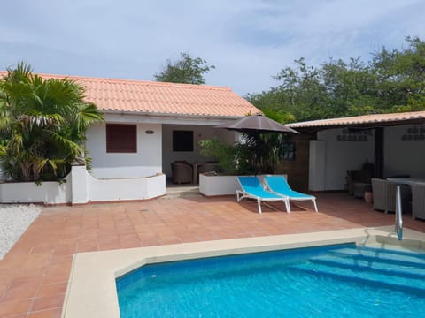 Property building, Patio, Pool view, sunbed