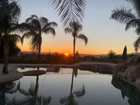 Swimming pool, Sunset