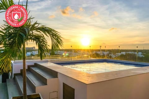 Swimming pool, Sunrise, Sunset