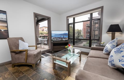 Living room, Seating area, Garden view