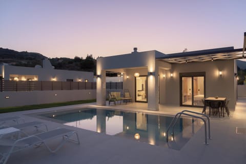 Property building, Swimming pool, Sunset