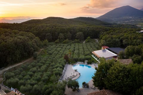 Spring, Natural landscape, Bird's eye view, Mountain view, Pool view, Swimming pool, Sunset