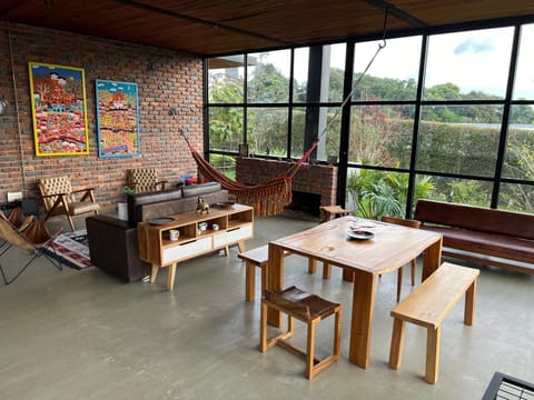 Living room, Dining area, fireplace