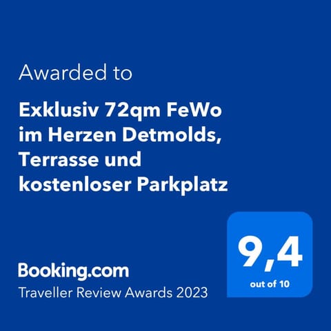 Exklusiv 72qm FeWo im Herzen Detmolds, Terrasse und kostenloser Parkplatz Apartment in Detmold