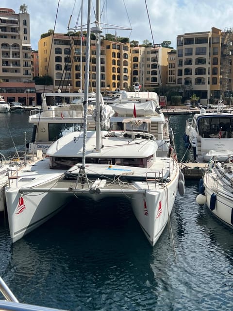 Red Sail Docked boat in Monaco