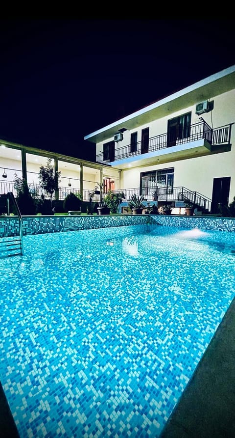 Night, Pool view, Swimming pool