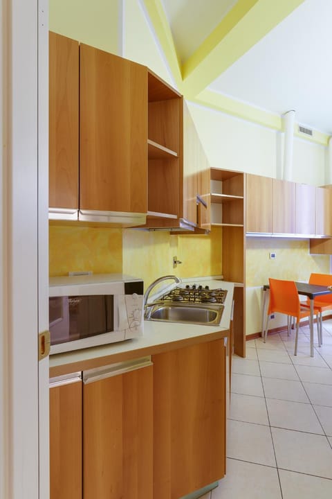 Kitchen or kitchenette, dishwasher, stove