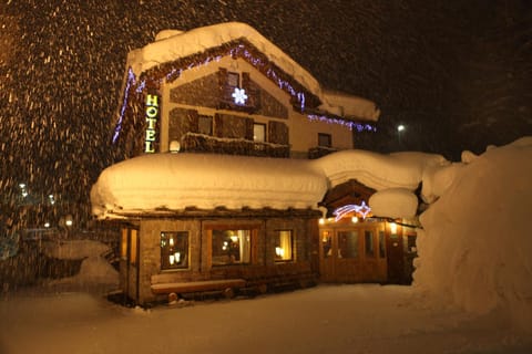 Property building, Night, Winter